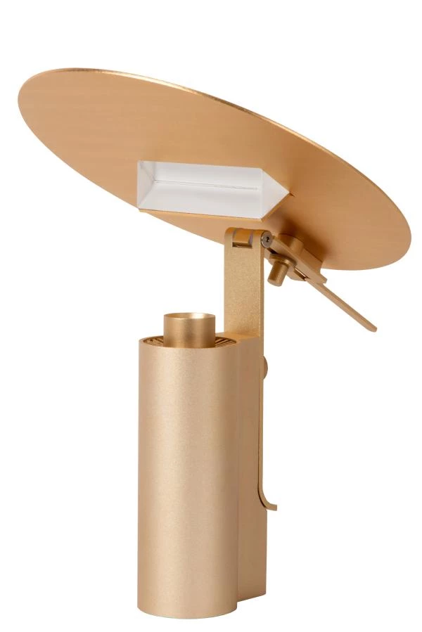Lucide Premium FITS - Lampe de table - Ø 20 cm - LED - 1x7W 3000K - Or Mat / Laiton - éteint